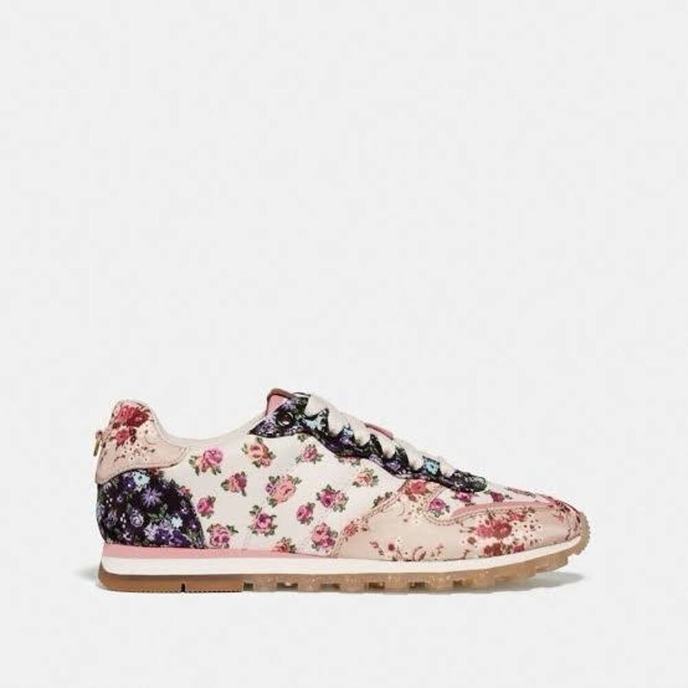 Coach C118 Mixed floral print Running shoes trainers Patchwork Sneakers Size 8